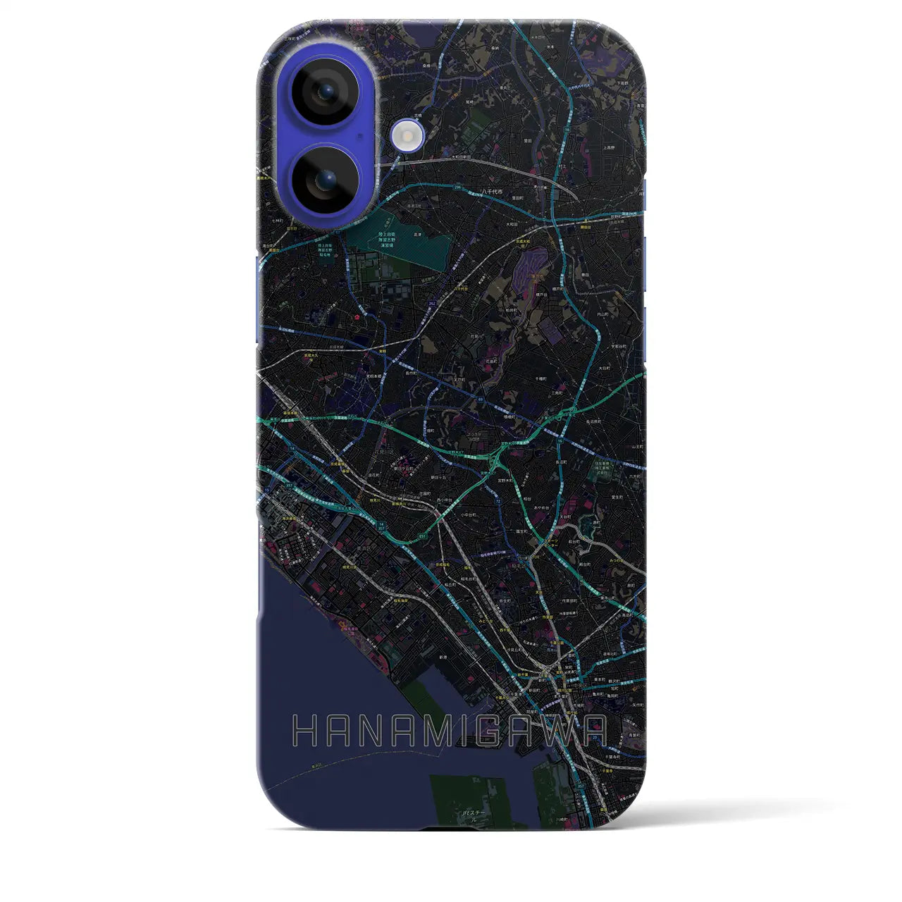 【花見川（千葉県）】地図柄iPhoneケース（バックカバータイプ）