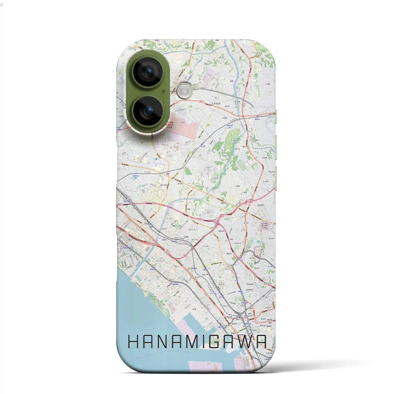 【花見川（千葉県）】地図柄iPhoneケース（バックカバータイプ）