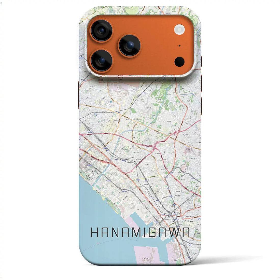 【花見川(千葉県)】地図柄iPhoneケース(バックカバータイプ)ブラック・iPhone 17 Pro Max 用