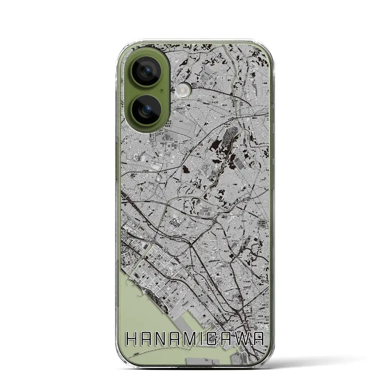 【花見川（千葉県）】地図柄iPhoneケース（クリアタイプ）