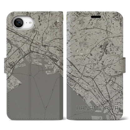 【花見川（千葉県）】地図柄iPhoneケース（手帳タイプ）