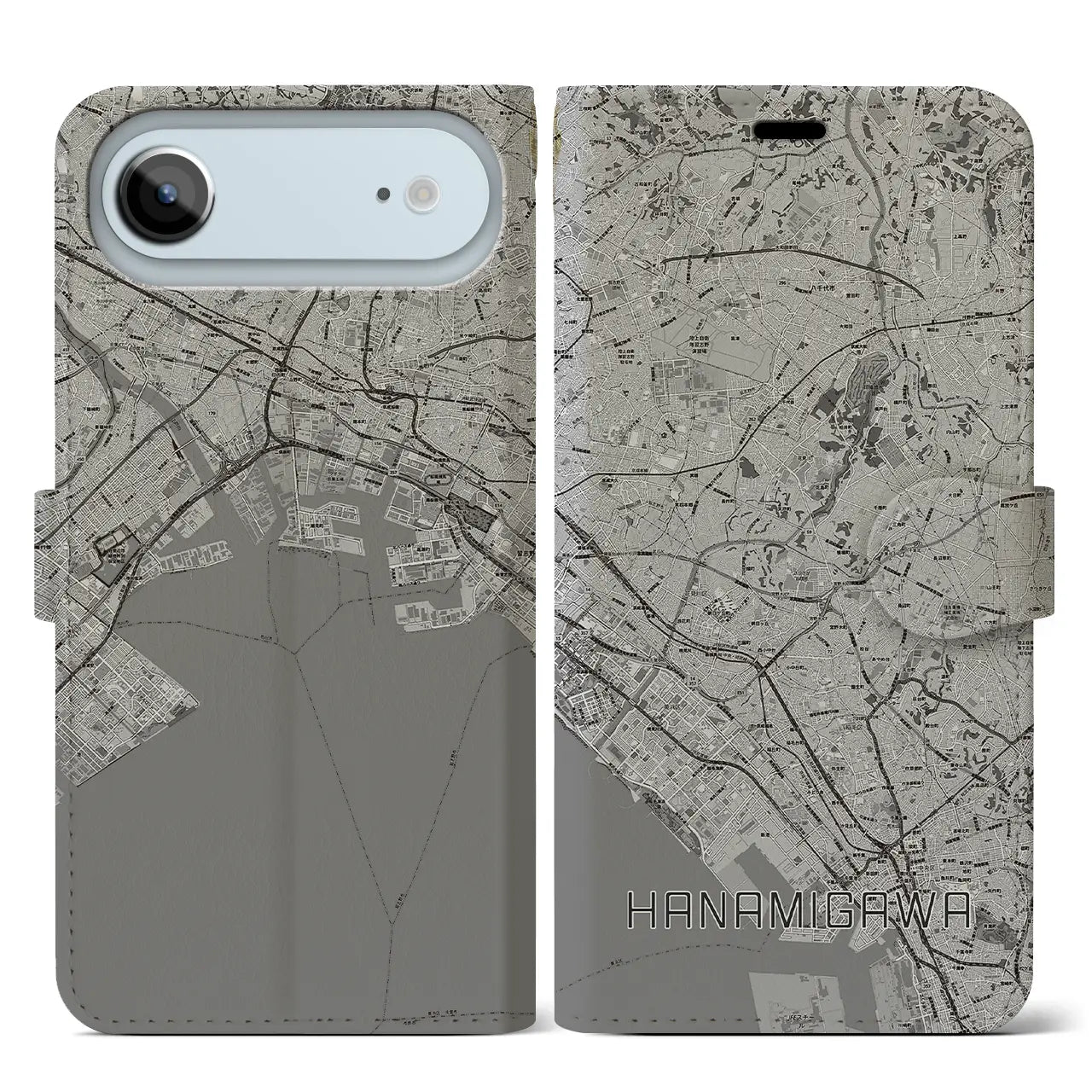 【花見川（千葉県）】地図柄iPhoneケース（手帳タイプ）