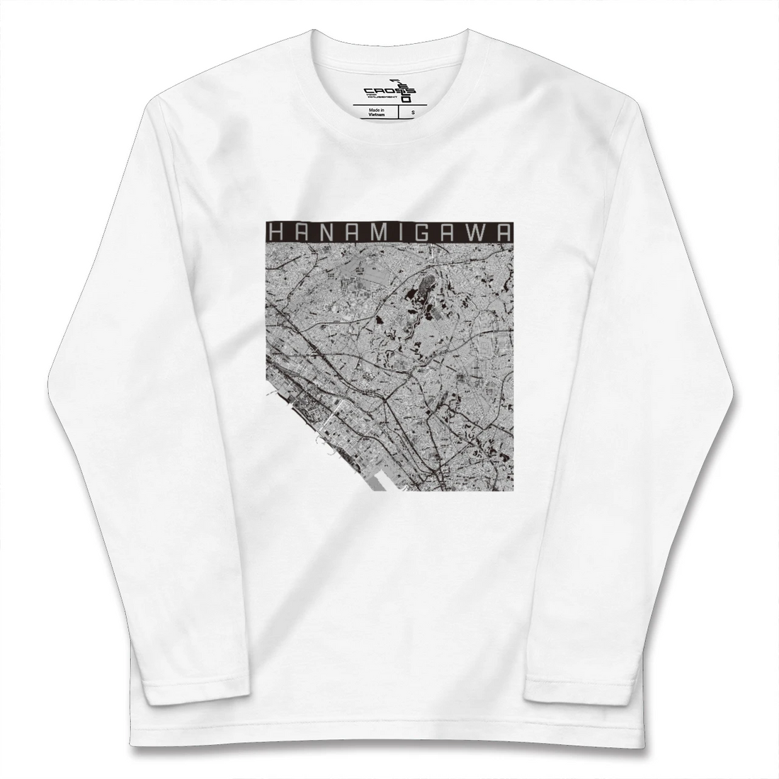 【花見川(千葉県)】地図柄ロングスリーブTシャツ