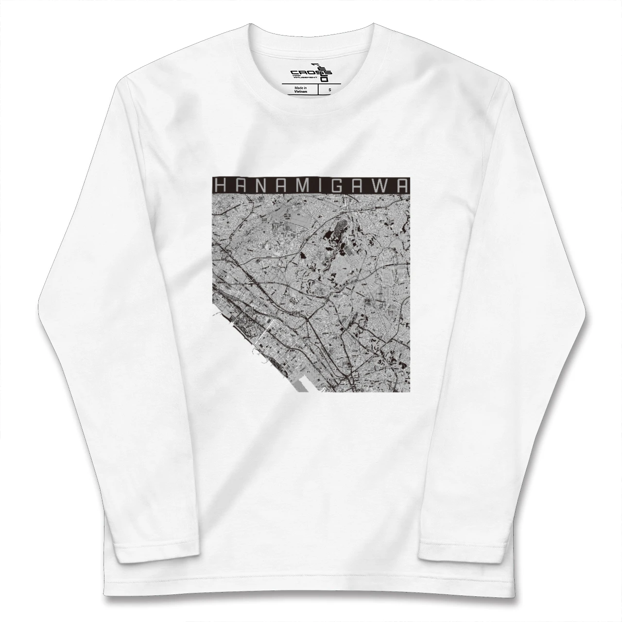 【花見川（千葉県）】地図柄ロングスリーブTシャツ