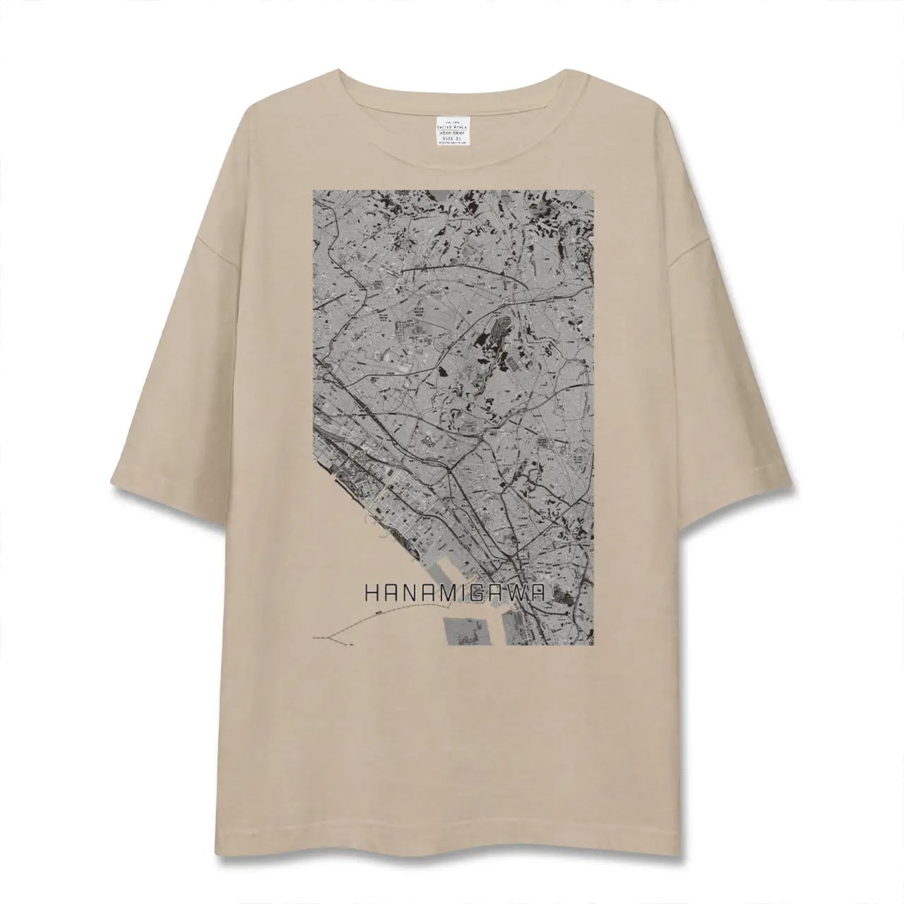 【花見川（千葉県）】地図柄ビッグシルエットTシャツ