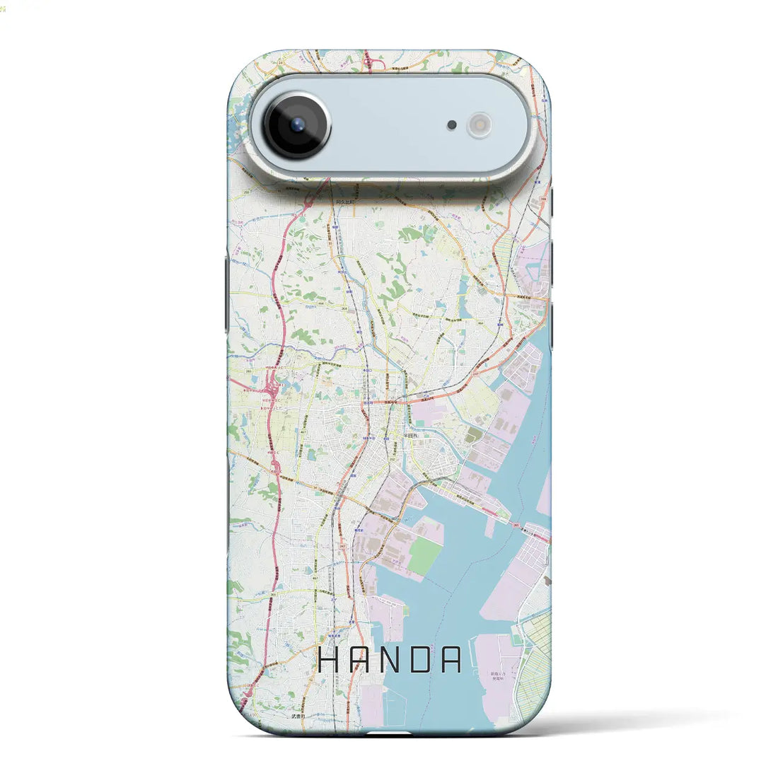 【半田(愛知県)】地図柄iPhoneケース(バックカバータイプ)ブラック・iPhone 17 Pro Max 用