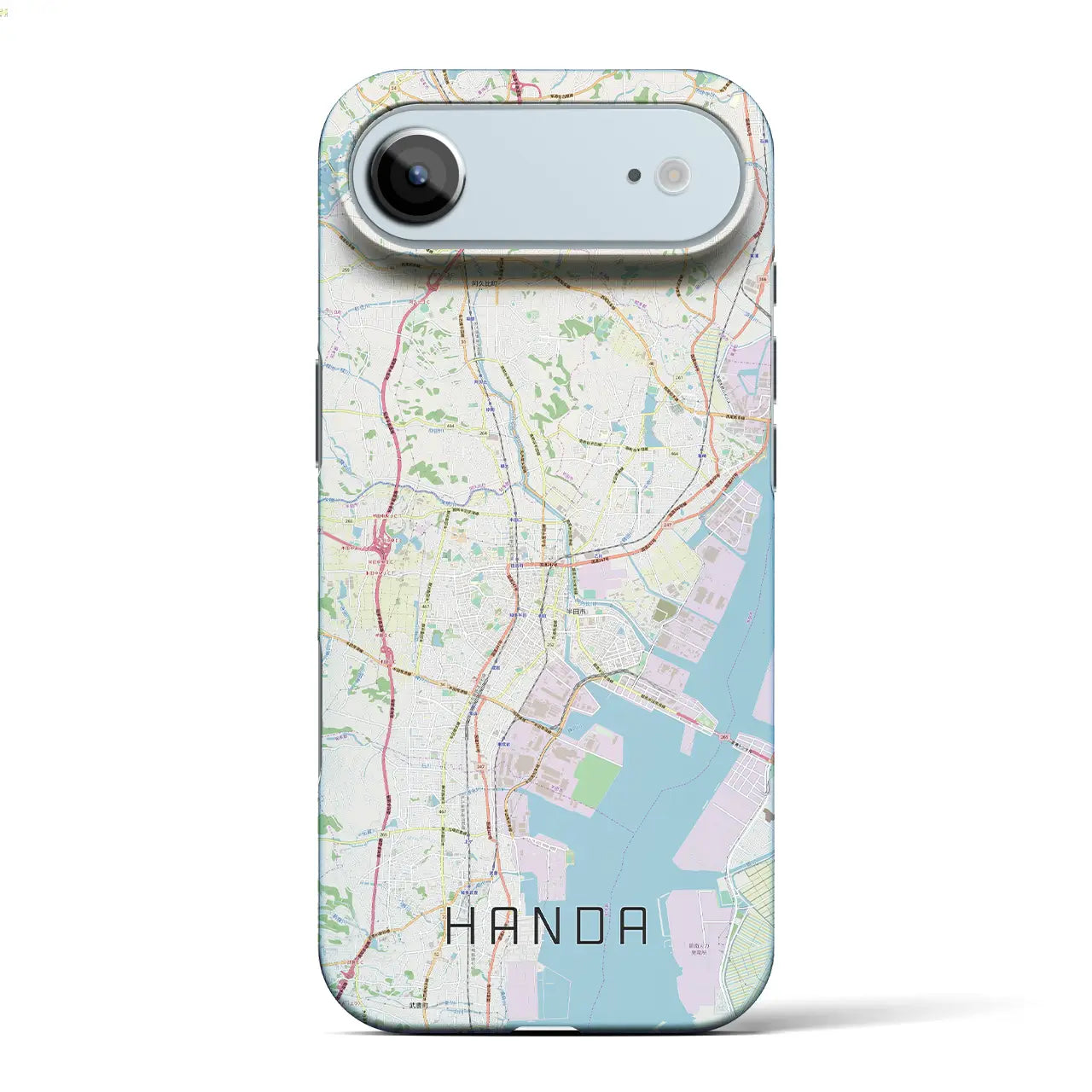 【半田（愛知県）】地図柄iPhoneケース（バックカバータイプ）ブラック・iPhone 17 Pro Max 用