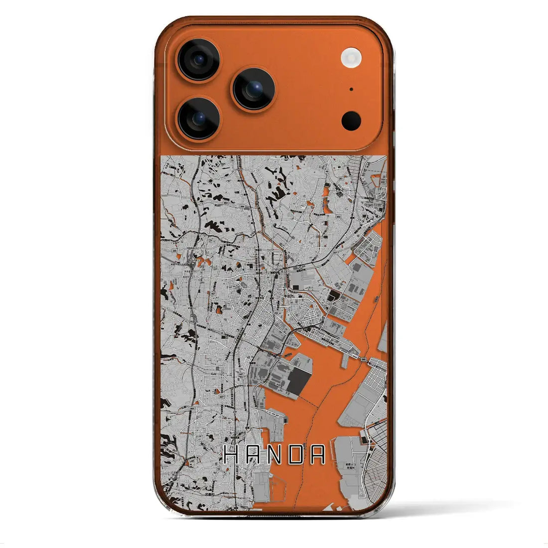 【半田(愛知県)】地図柄iPhoneケース(クリアタイプ)モノトーン・iPhone 17 Pro Max 用