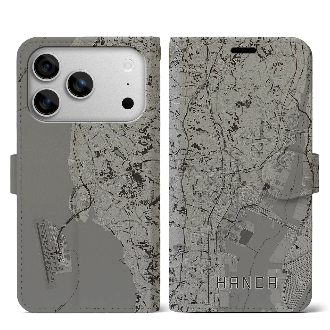 【半田（愛知県）】地図柄iPhoneケース（手帳タイプ）