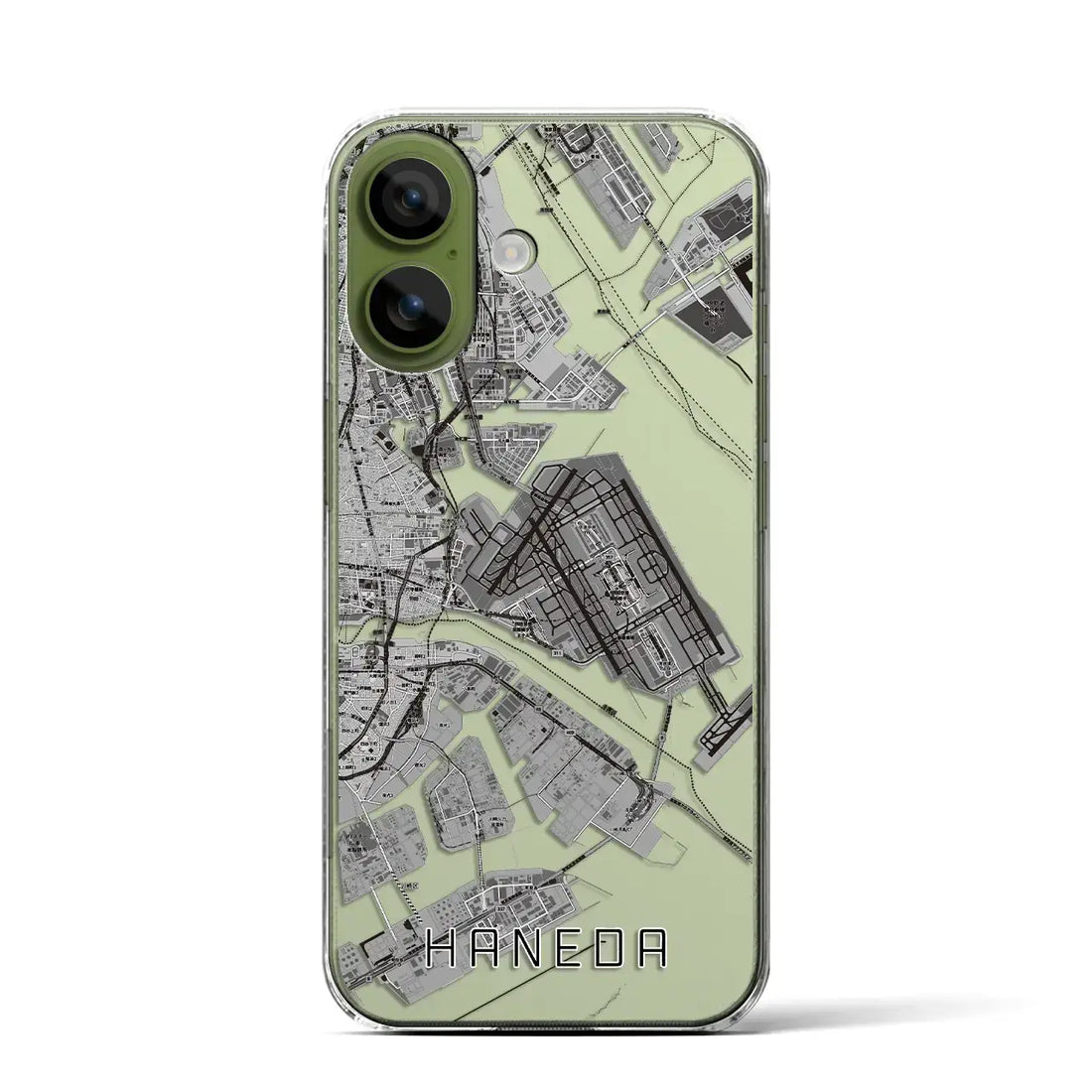 【羽田(東京都)】地図柄iPhoneケース(クリアタイプ)モノトーン・iPhone 17 Pro Max 用