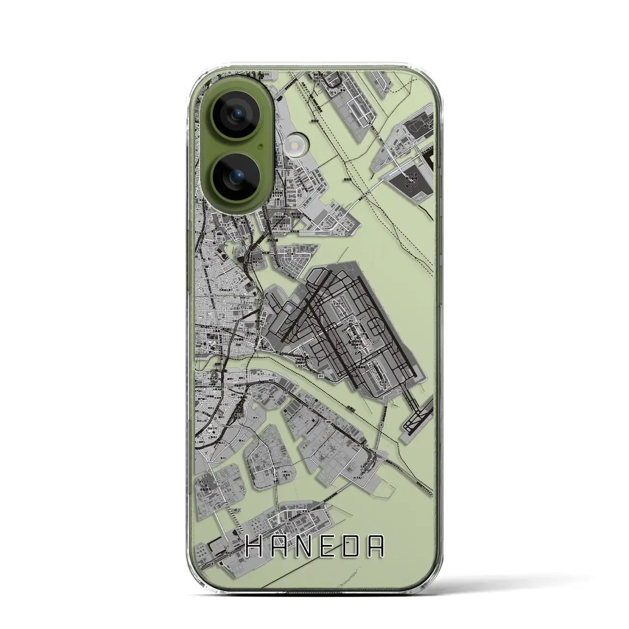 【羽田（東京都）】地図柄iPhoneケース（クリアタイプ）モノトーン・iPhone 17 Pro Max 用