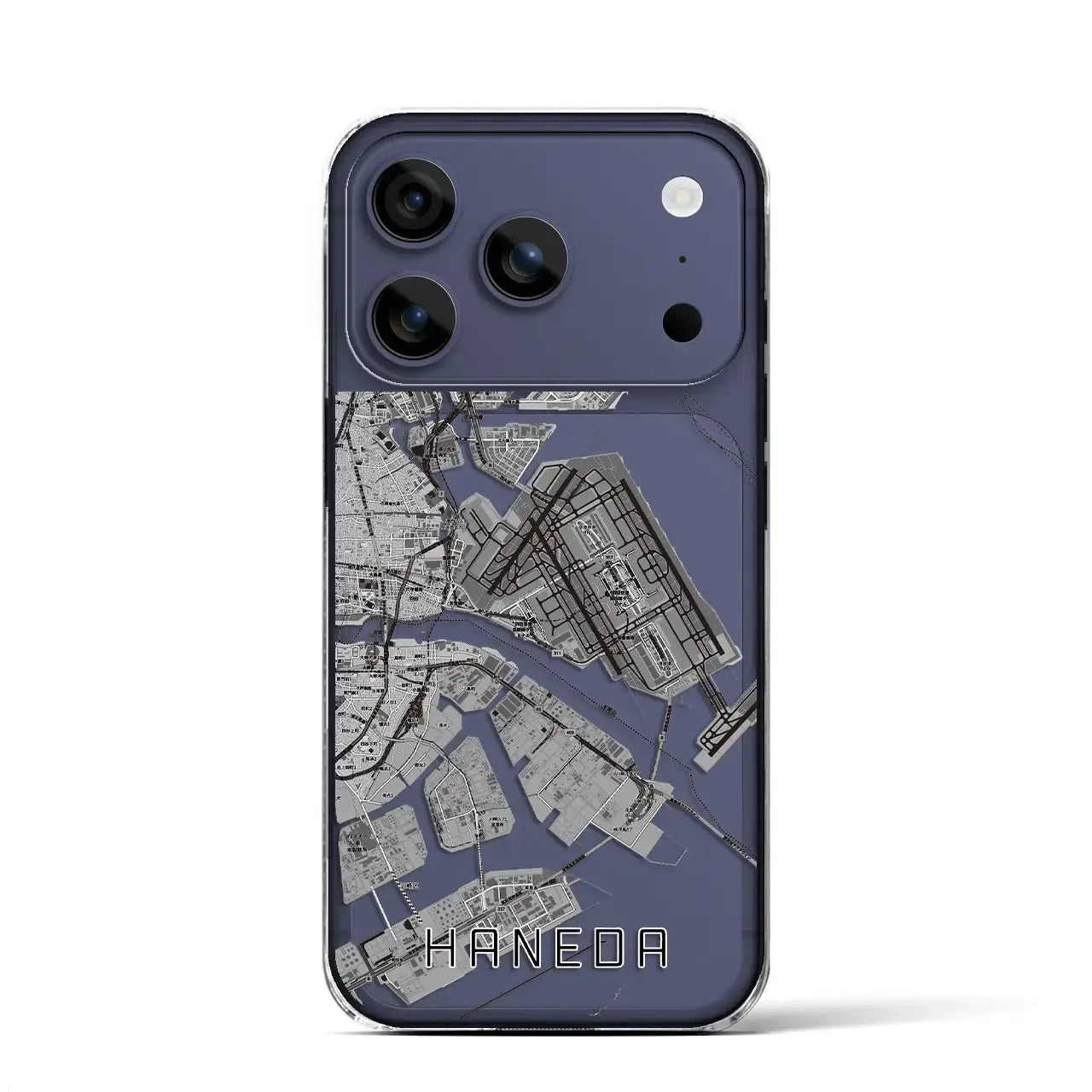 【羽田（東京都）】地図柄iPhoneケース（クリアタイプ）モノトーン・iPhone 17 Pro Max 用