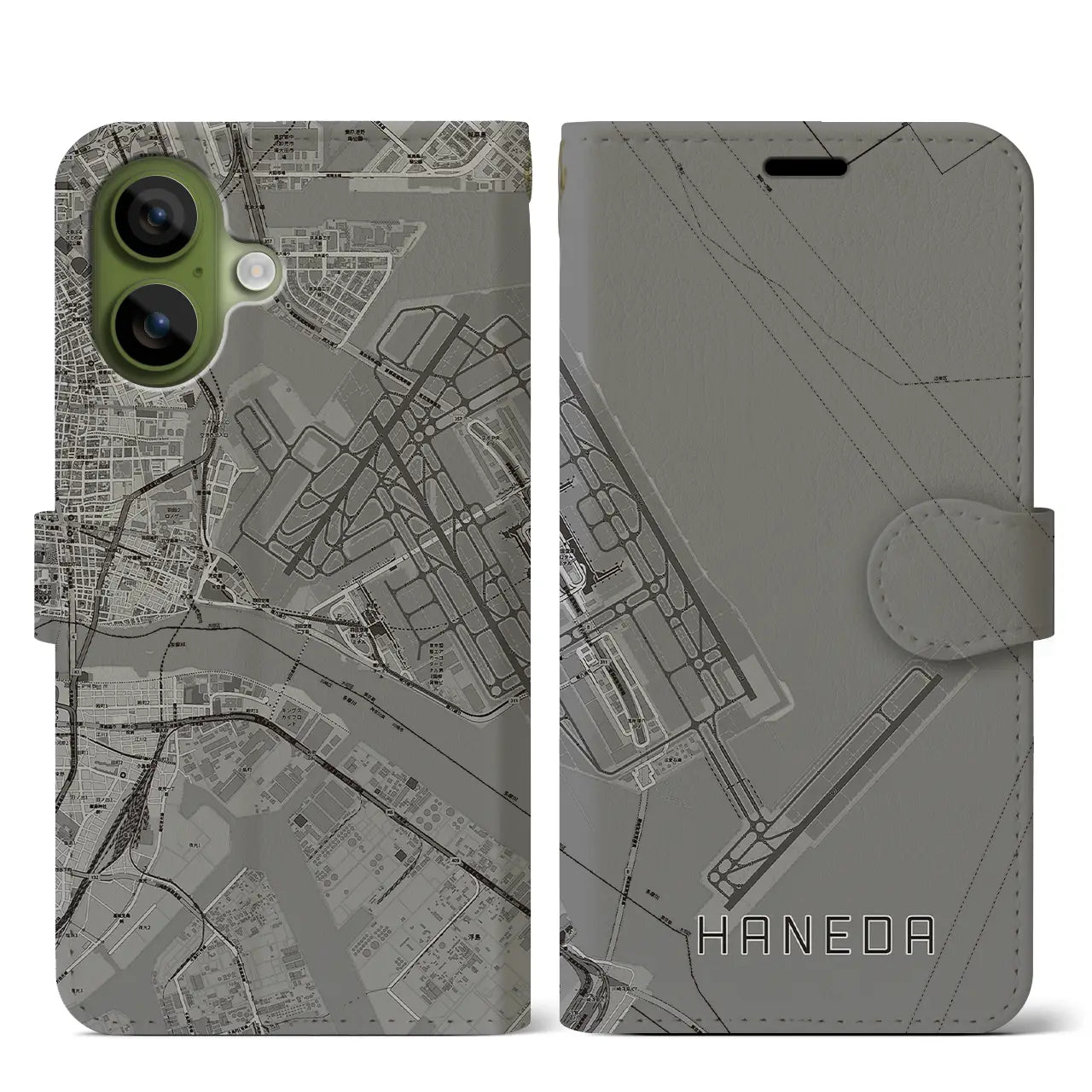 【羽田（東京都）】地図柄iPhoneケース（手帳タイプ）