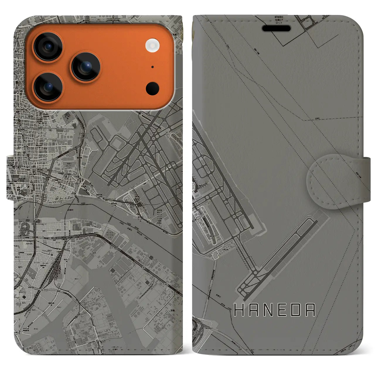 【羽田（東京都）】地図柄iPhoneケース（手帳タイプ）