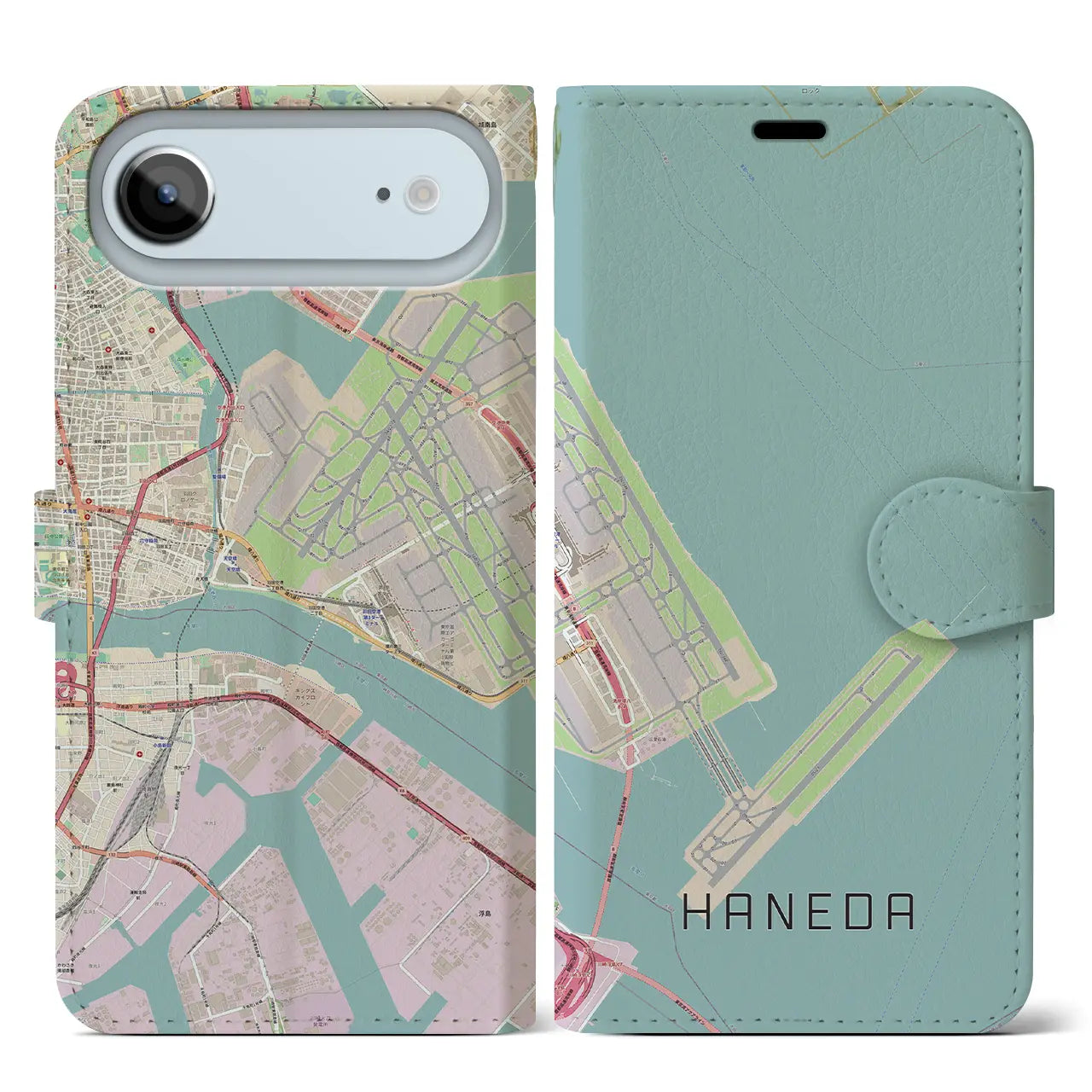 【羽田（東京都）】地図柄iPhoneケース（手帳タイプ）