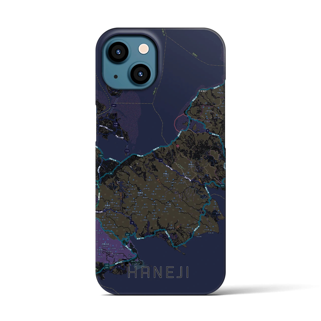 【羽地（沖縄県）】地図柄iPhoneケース（バックカバータイプ）