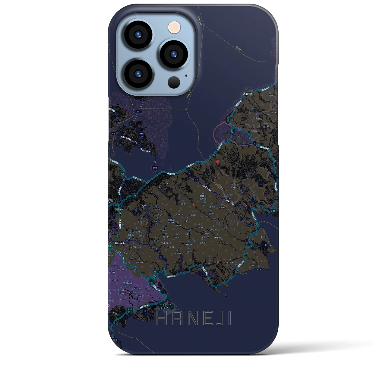 【羽地（沖縄県）】地図柄iPhoneケース（バックカバータイプ）