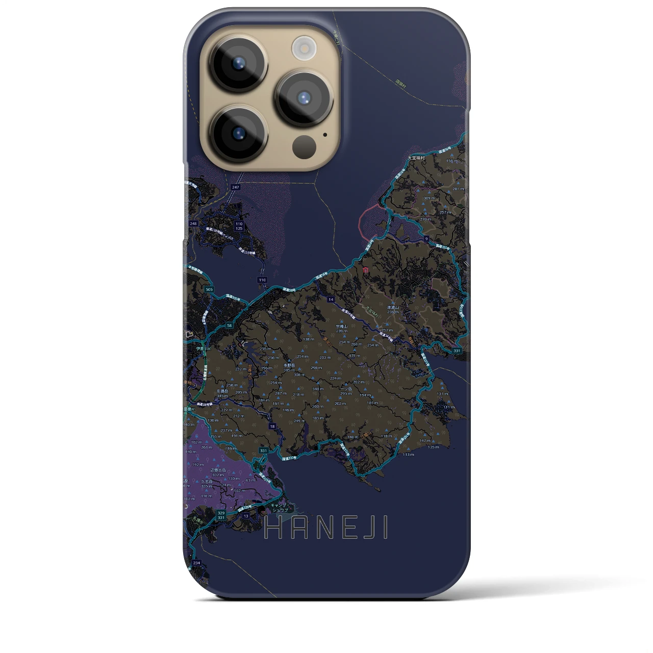 【羽地（沖縄県）】地図柄iPhoneケース（バックカバータイプ）