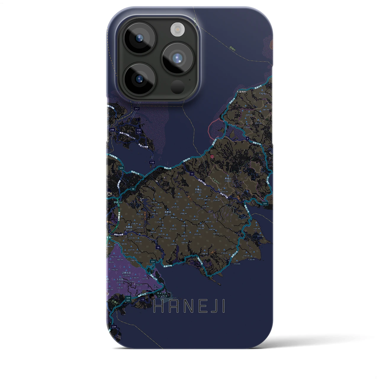 【羽地（沖縄県）】地図柄iPhoneケース（バックカバータイプ）