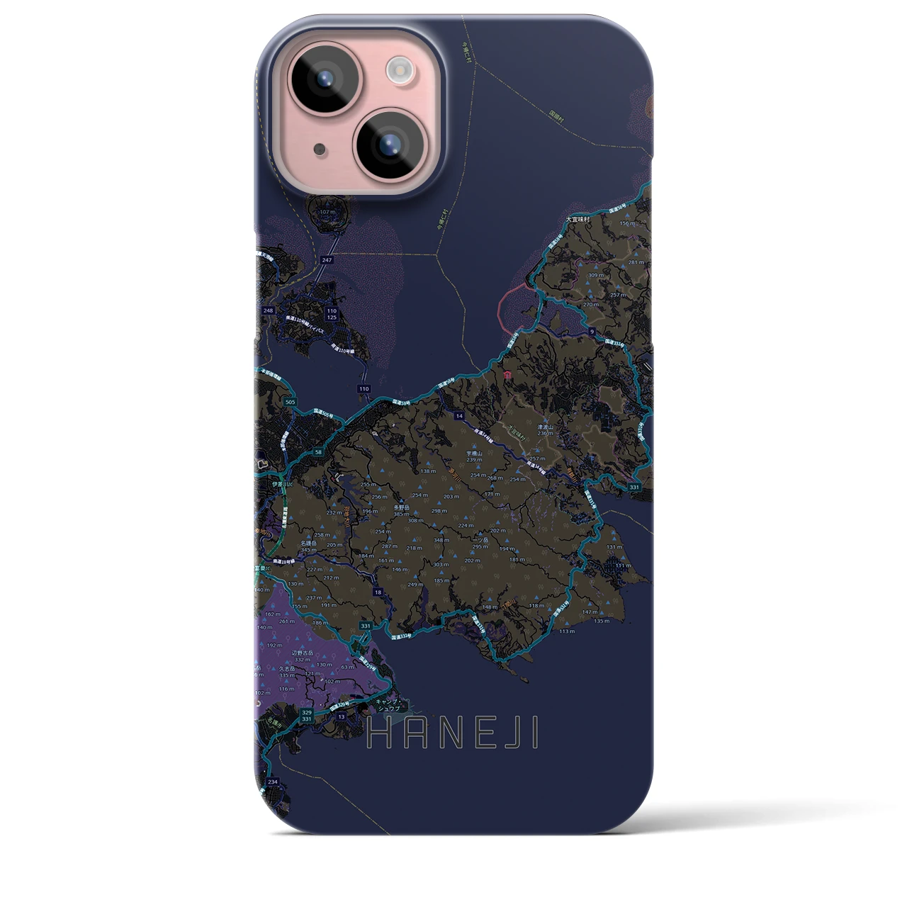 【羽地（沖縄県）】地図柄iPhoneケース（バックカバータイプ）