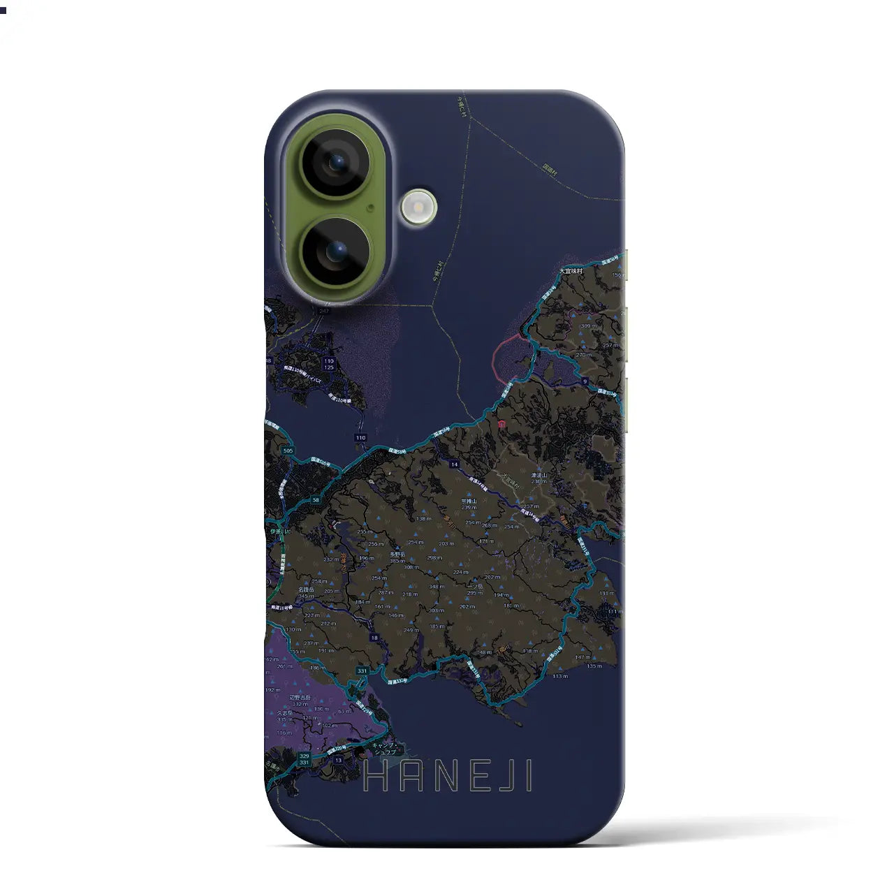 【羽地（沖縄県）】地図柄iPhoneケース（バックカバータイプ）