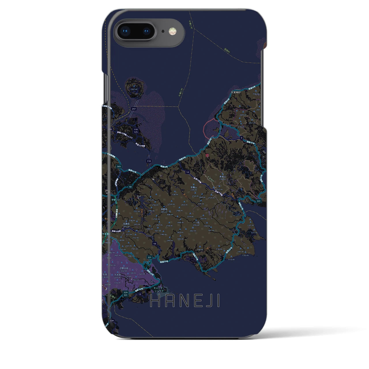 【羽地（沖縄県）】地図柄iPhoneケース（バックカバータイプ）