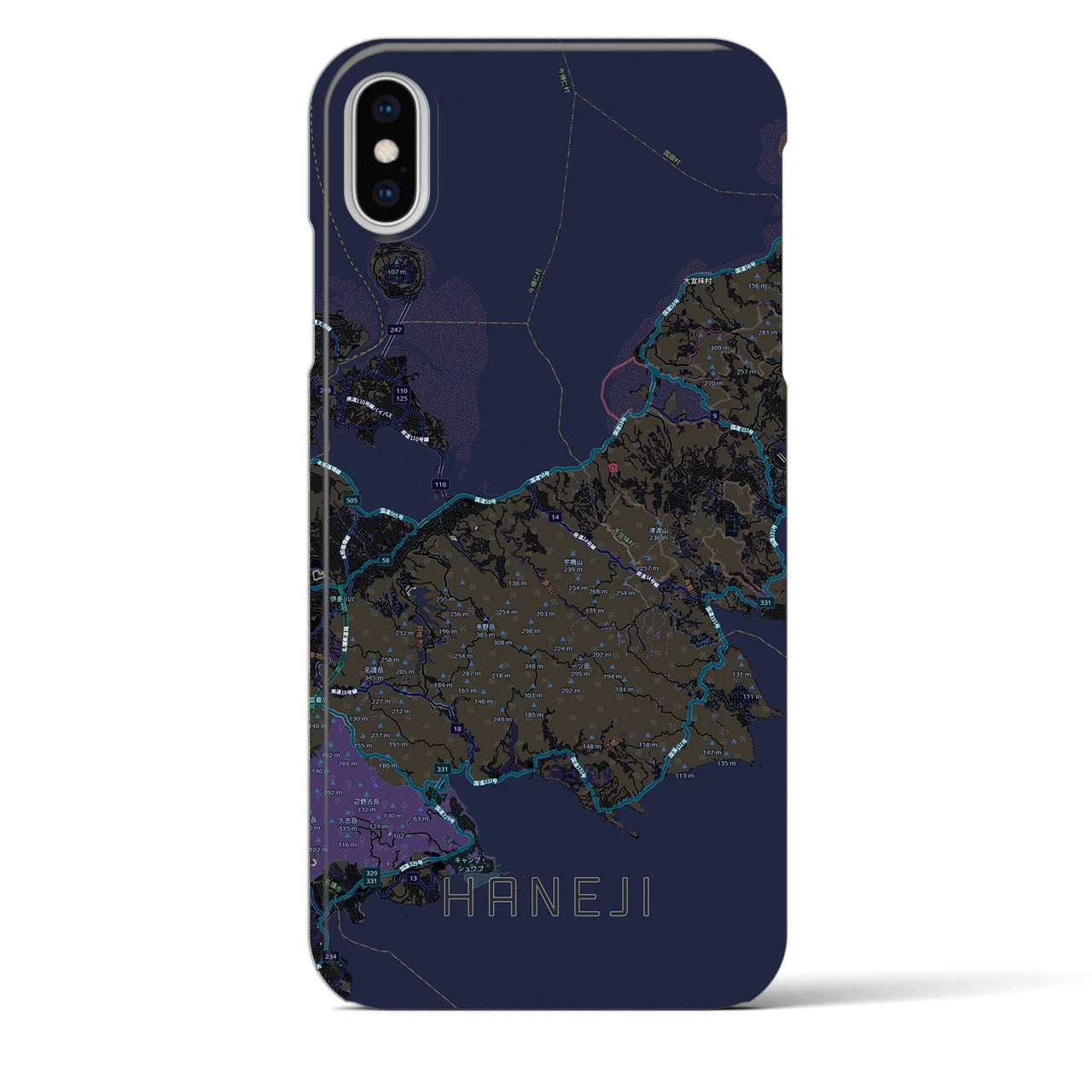【羽地（沖縄県）】地図柄iPhoneケース（バックカバータイプ）