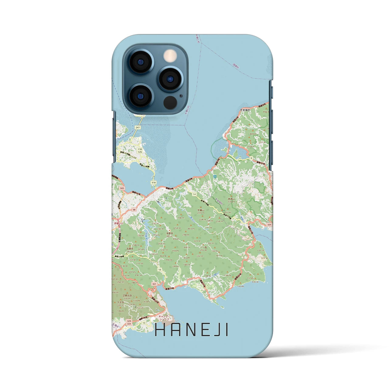 【羽地（沖縄県）】地図柄iPhoneケース（バックカバータイプ）