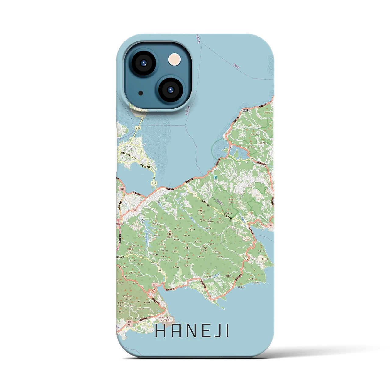 【羽地（沖縄県）】地図柄iPhoneケース（バックカバータイプ）