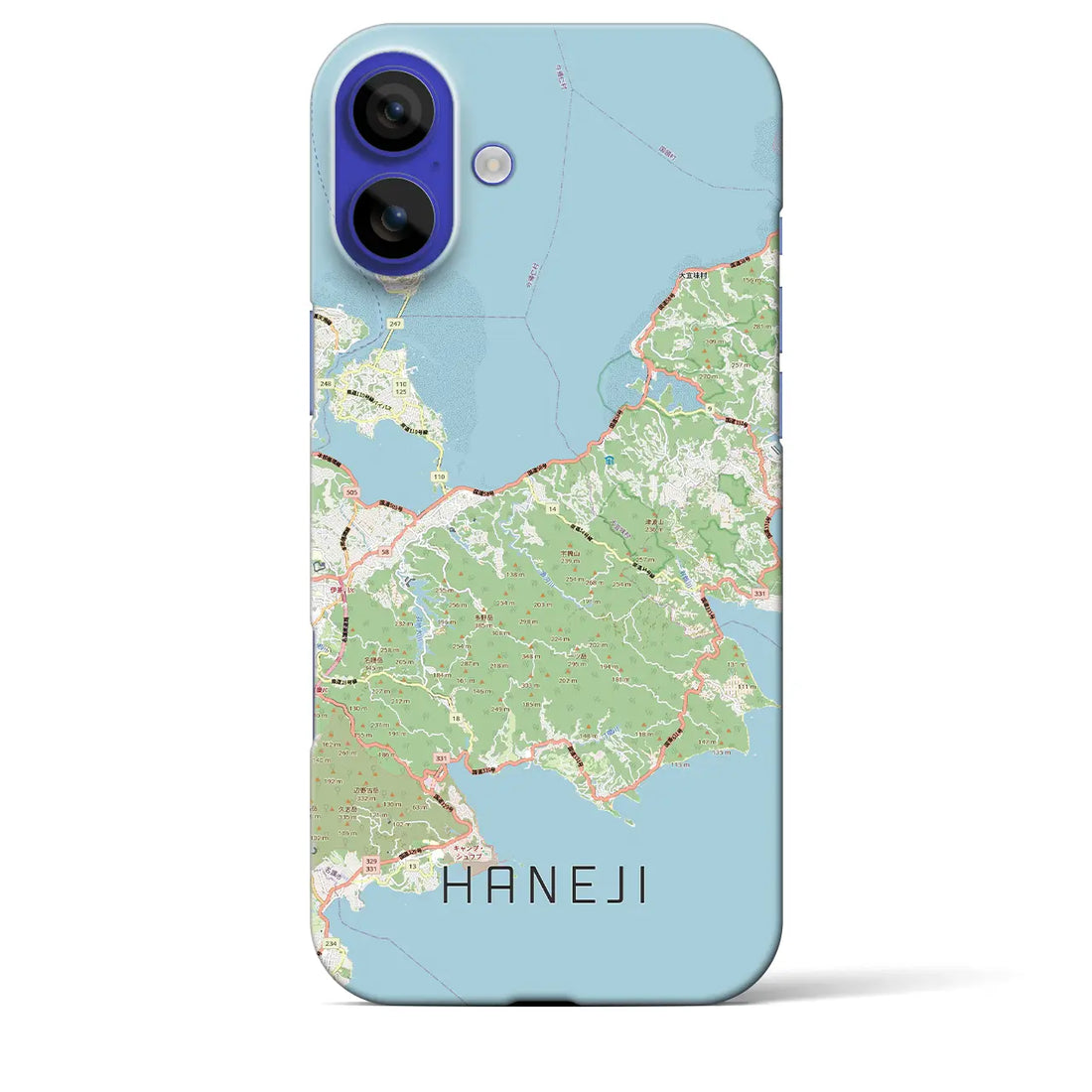【羽地（沖縄県）】地図柄iPhoneケース（バックカバータイプ）ブラック・iPhone 16 Pro Max 用