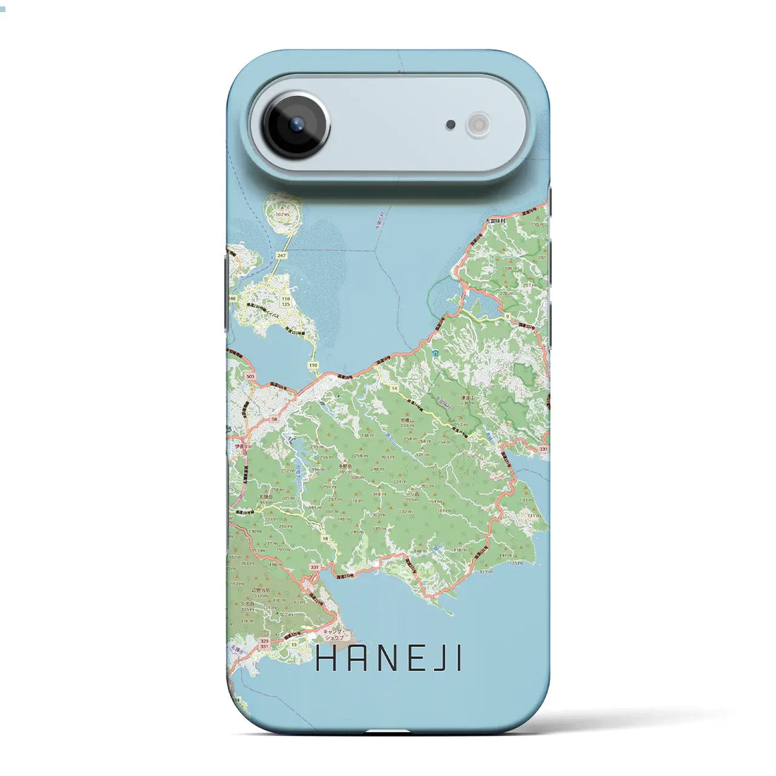 【羽地(沖縄県)】地図柄iPhoneケース(バックカバータイプ)ブラック・iPhone 17 Pro Max 用