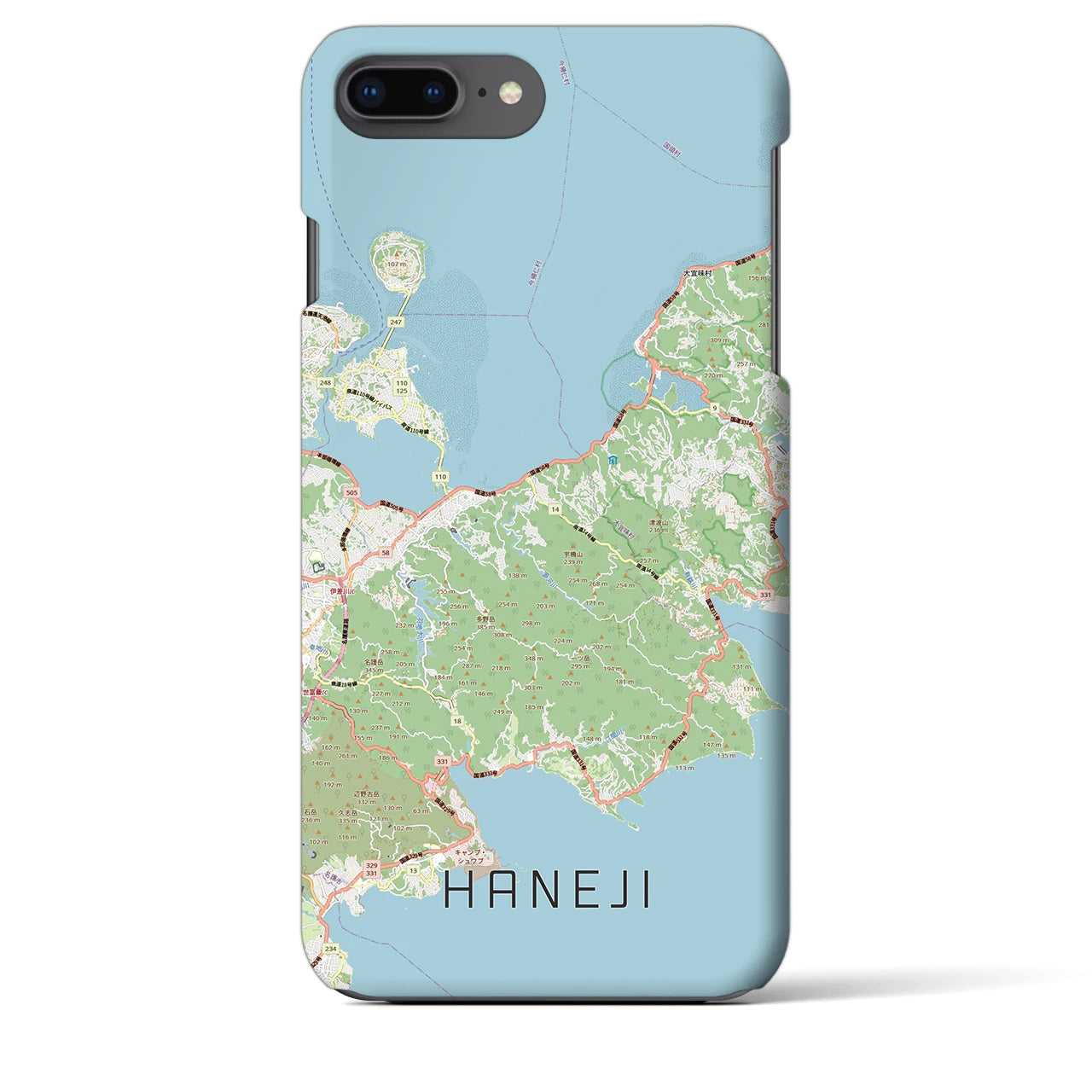 【羽地（沖縄県）】地図柄iPhoneケース（バックカバータイプ）