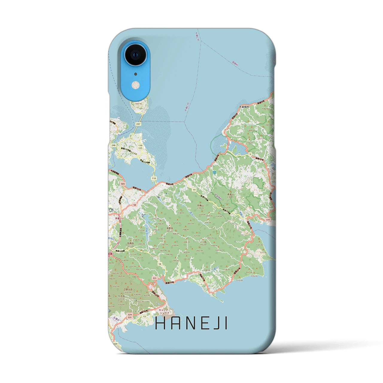 【羽地（沖縄県）】地図柄iPhoneケース（バックカバータイプ）