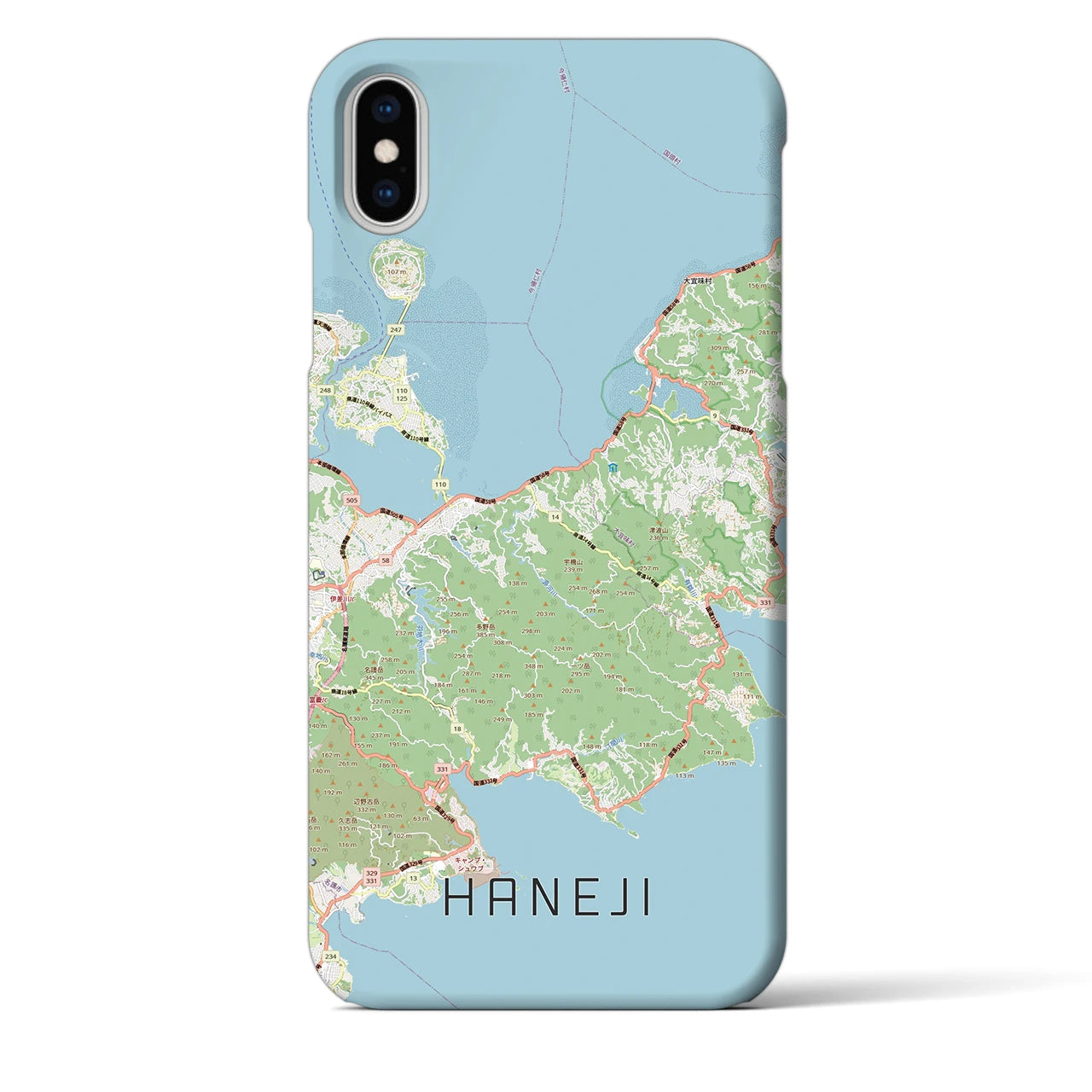 【羽地（沖縄県）】地図柄iPhoneケース（バックカバータイプ）