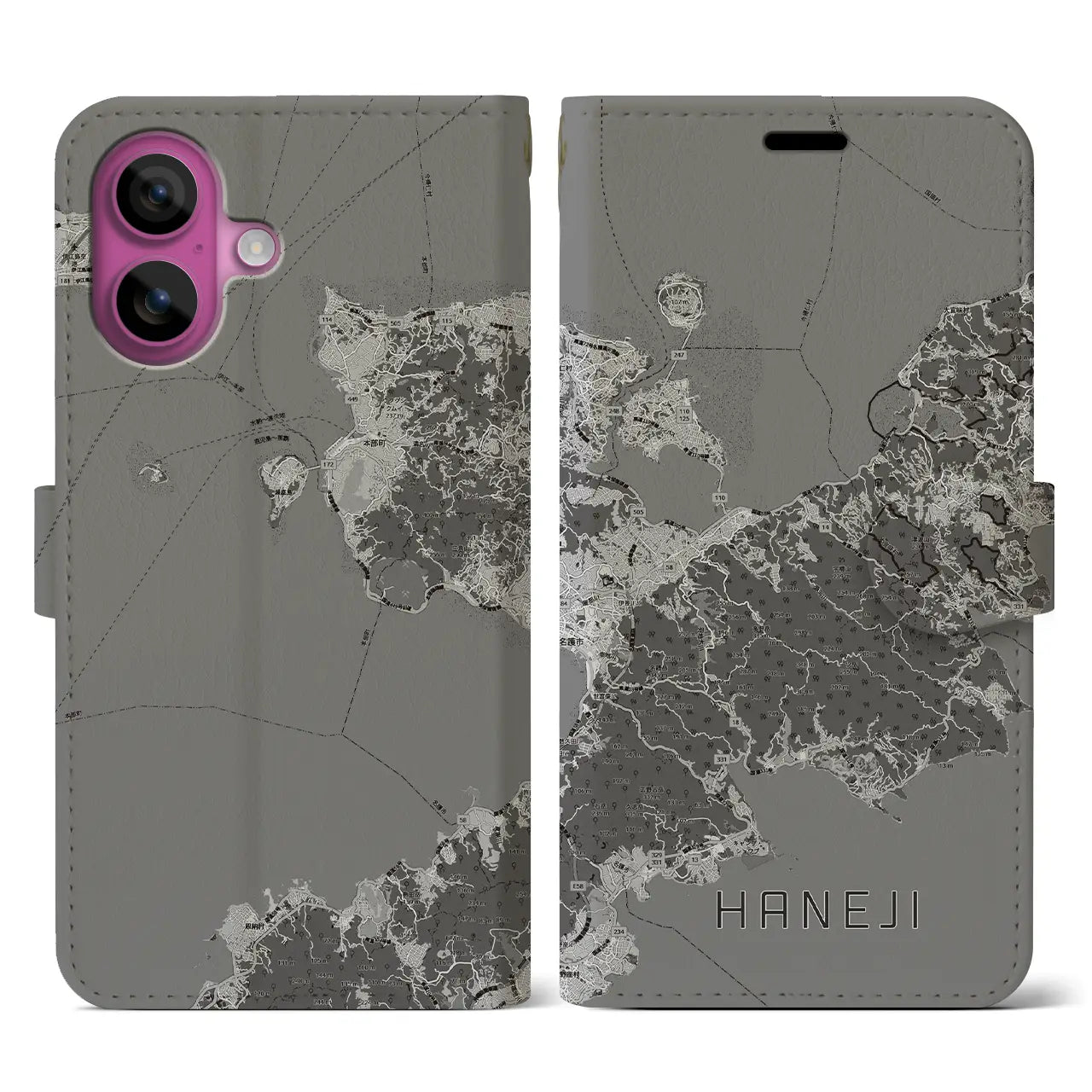 【羽地（沖縄県）】地図柄iPhoneケース（手帳タイプ）