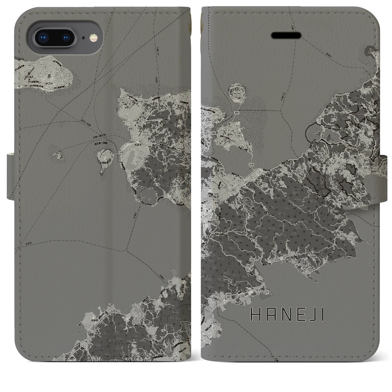 【羽地（沖縄県）】地図柄iPhoneケース（手帳タイプ）