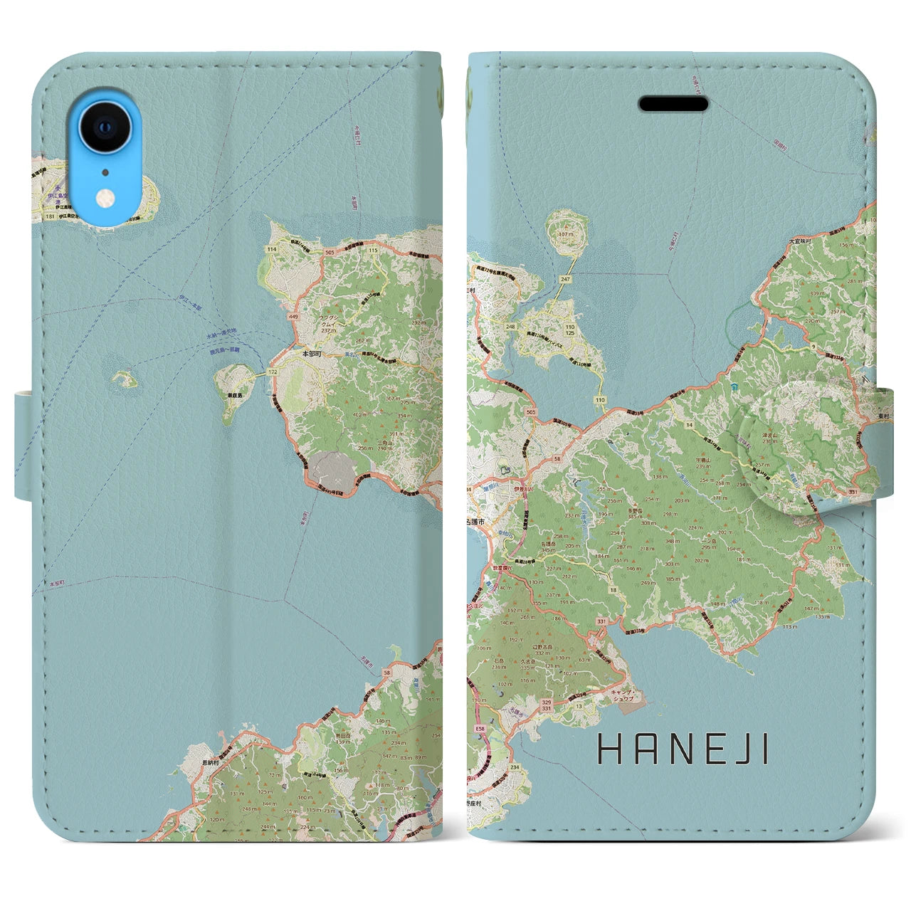 【羽地（沖縄県）】地図柄iPhoneケース（手帳タイプ）