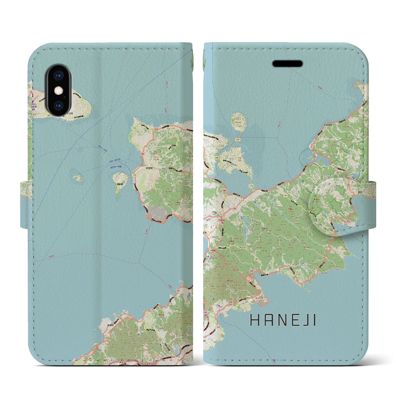 【羽地（沖縄県）】地図柄iPhoneケース（手帳タイプ）