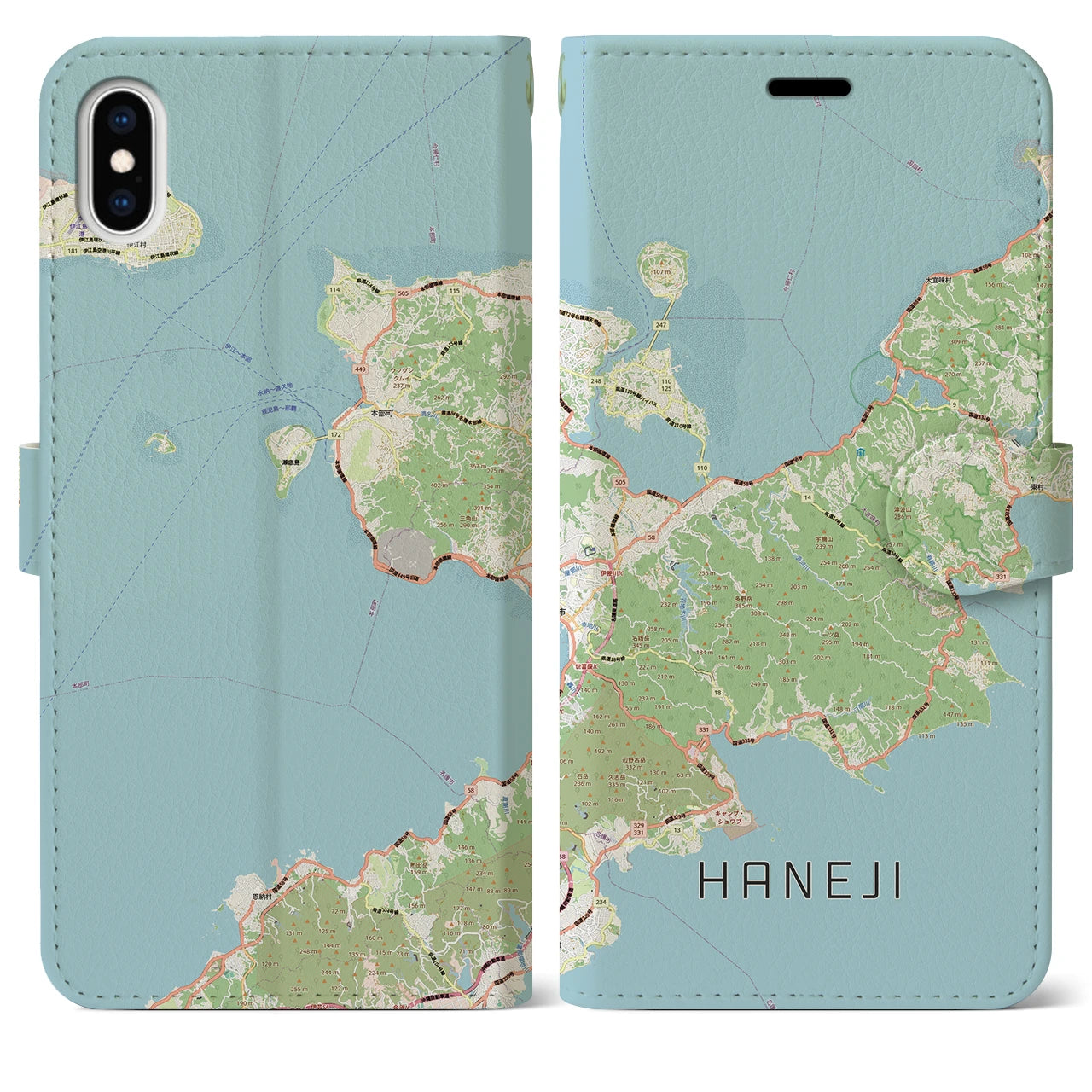【羽地（沖縄県）】地図柄iPhoneケース（手帳タイプ）