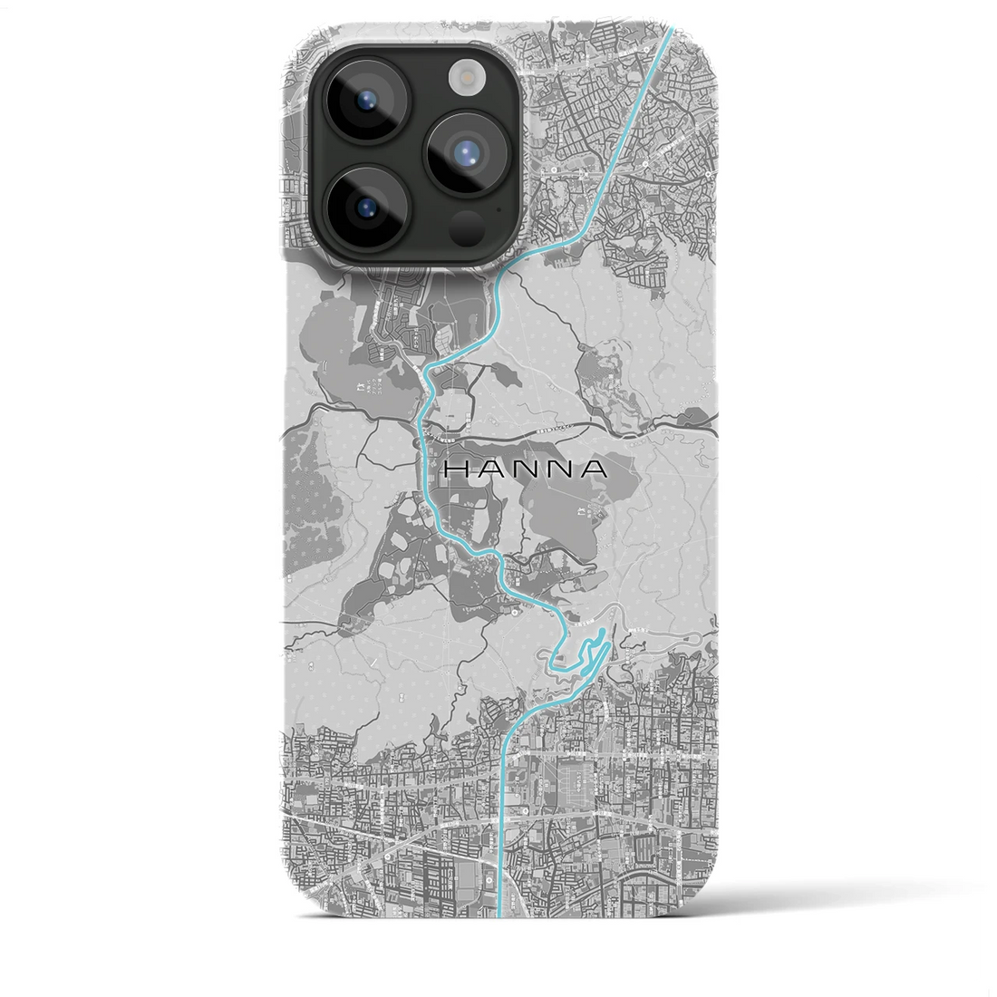 【阪奈】地図柄iPhoneケース（バックカバータイプ・アッシュ）iPhone 15 Pro Max 用