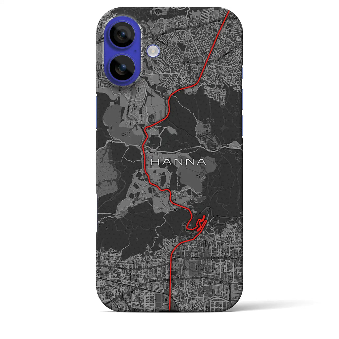 【阪奈(大阪府)】スカイラインiPhoneケース(バックカバータイプ)チャコール・iPhone 16 Pro Max 用