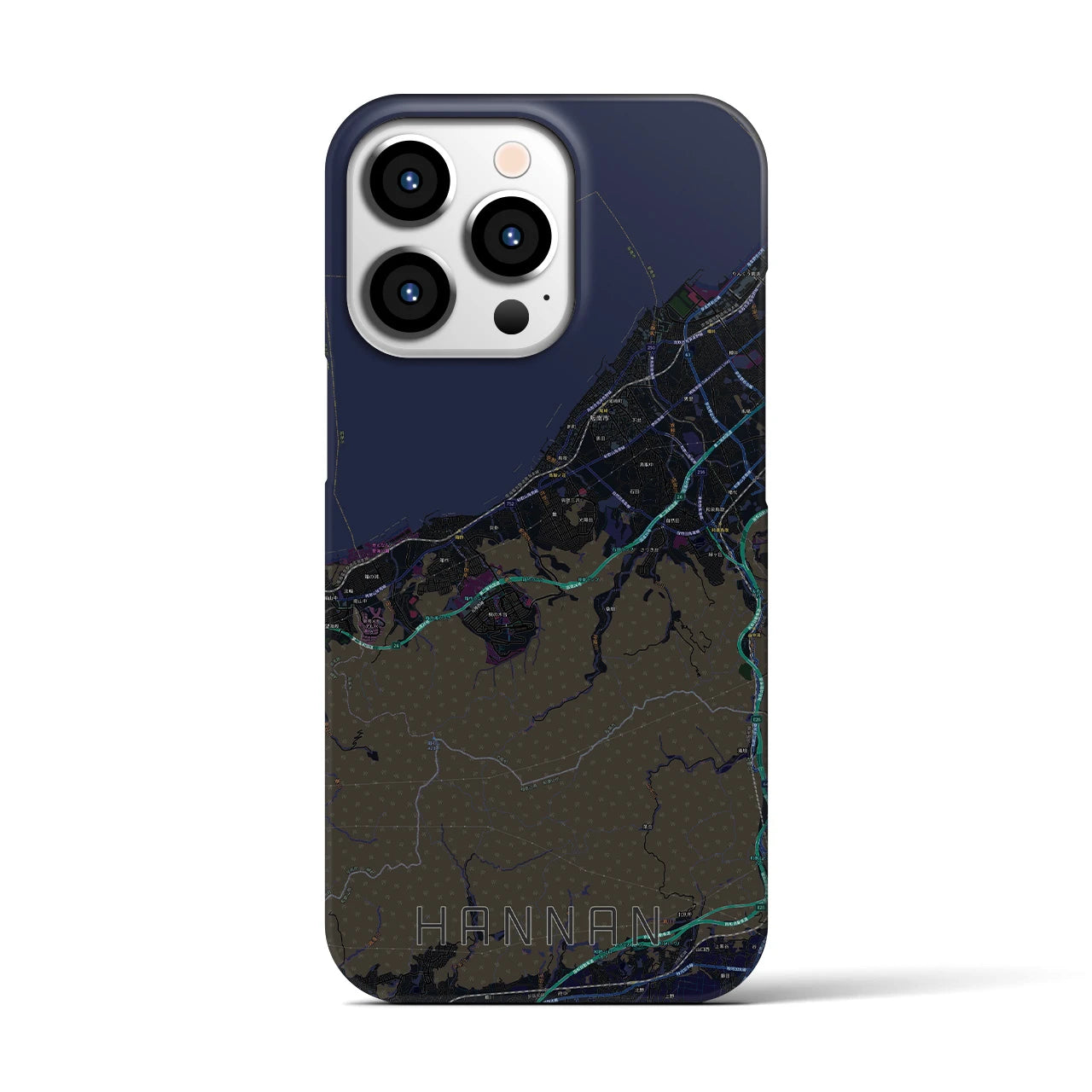【阪南（大阪府）】地図柄iPhoneケース（バックカバータイプ）