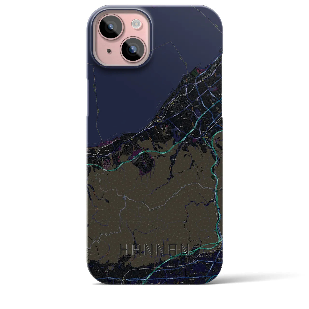 【阪南（大阪府）】地図柄iPhoneケース（バックカバータイプ）
