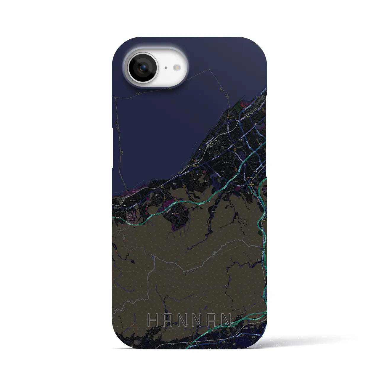 【阪南（大阪府）】地図柄iPhoneケース（バックカバータイプ）