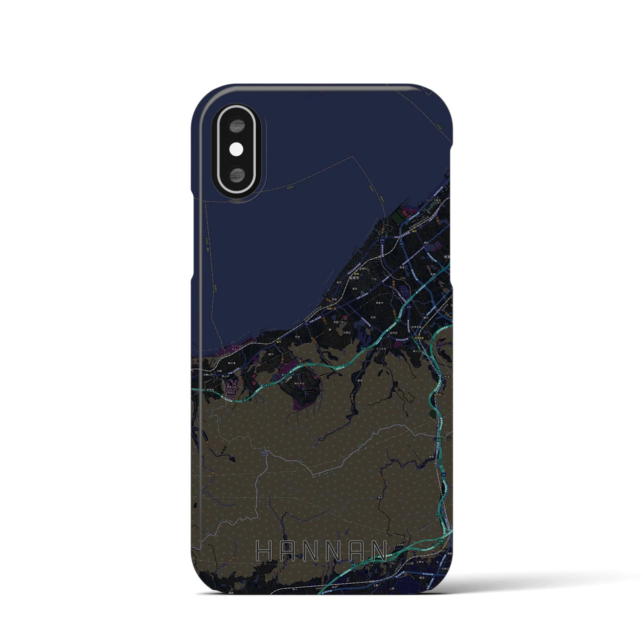 【阪南（大阪府）】地図柄iPhoneケース（バックカバータイプ）