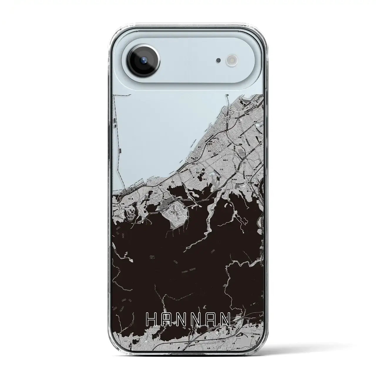 【阪南（大阪府）】地図柄iPhoneケース（クリアタイプ）モノトーン・iPhone 17 Pro Max 用