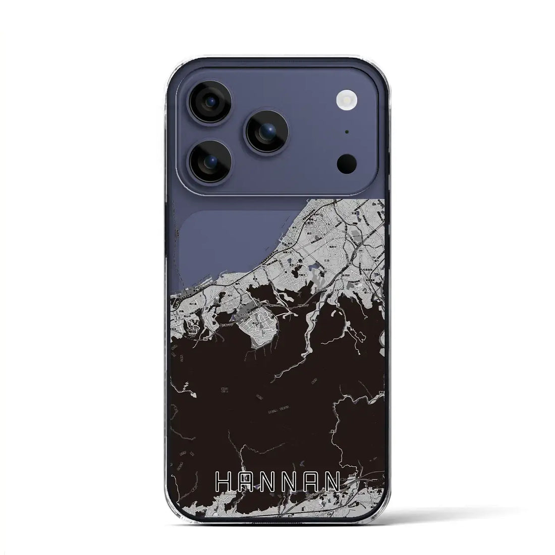 【阪南(大阪府)】地図柄iPhoneケース(クリアタイプ)モノトーン・iPhone 17 Pro Max 用