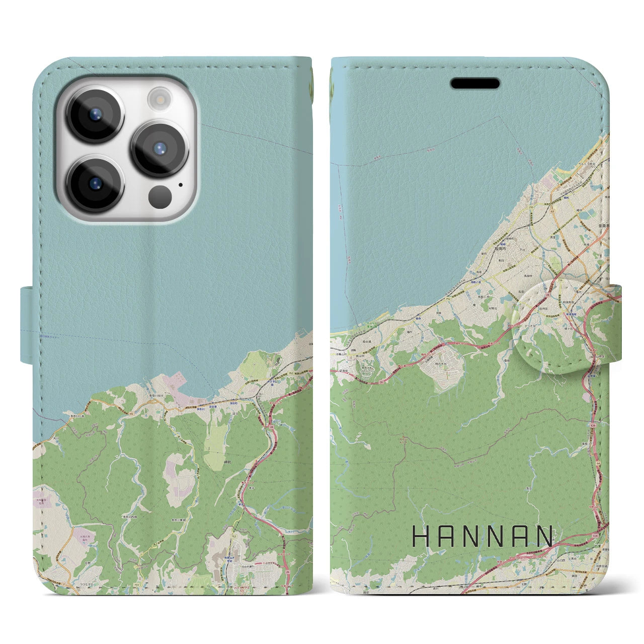 【阪南（大阪府）】地図柄iPhoneケース（手帳タイプ）