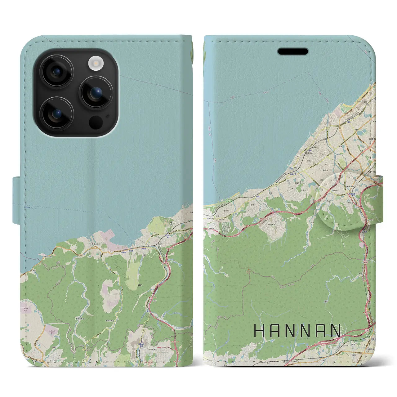 【阪南（大阪府）】地図柄iPhoneケース（手帳タイプ）