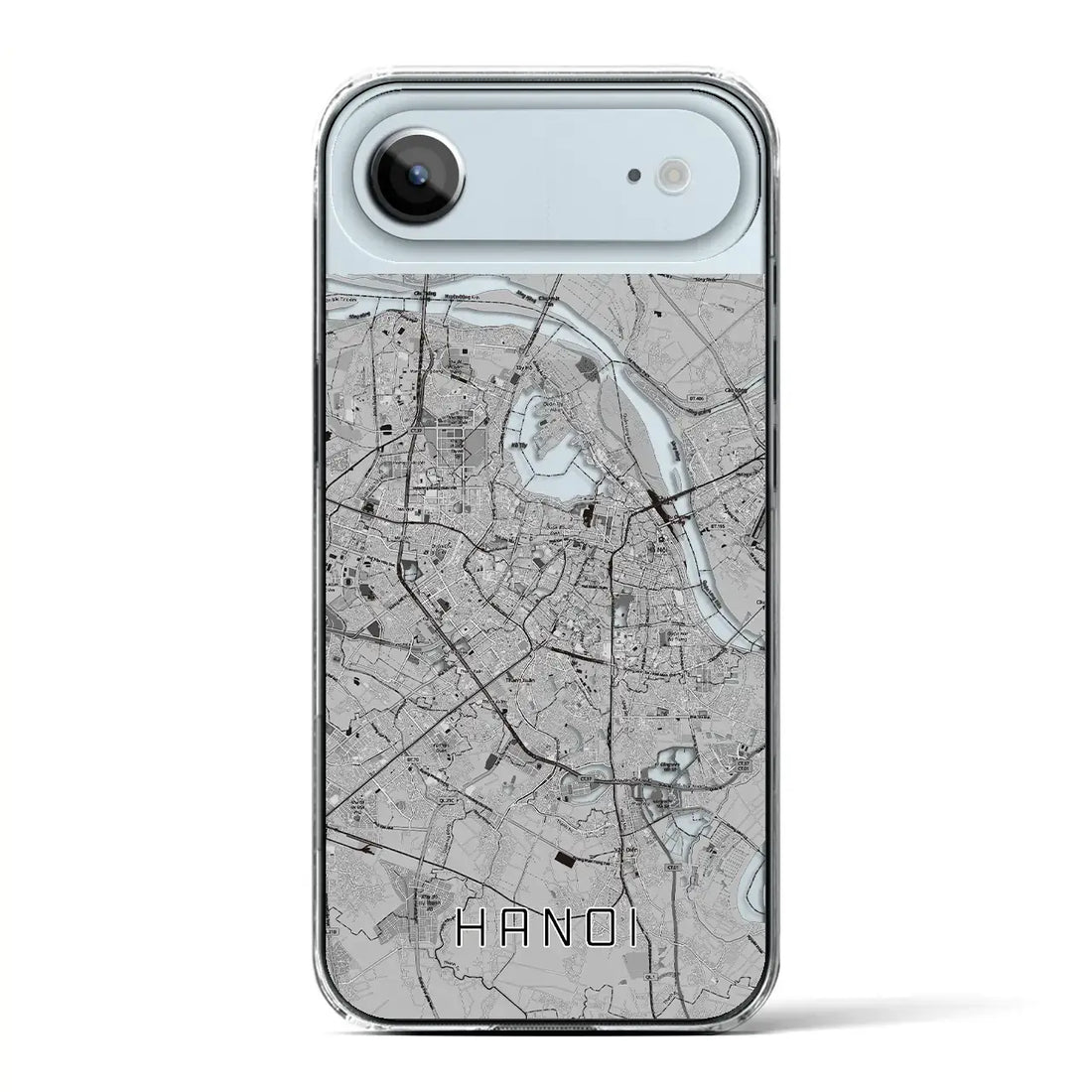 【ハノイ（ベトナム）】地図柄iPhoneケース（クリアタイプ）モノトーン・iPhone 17 Pro Max 用